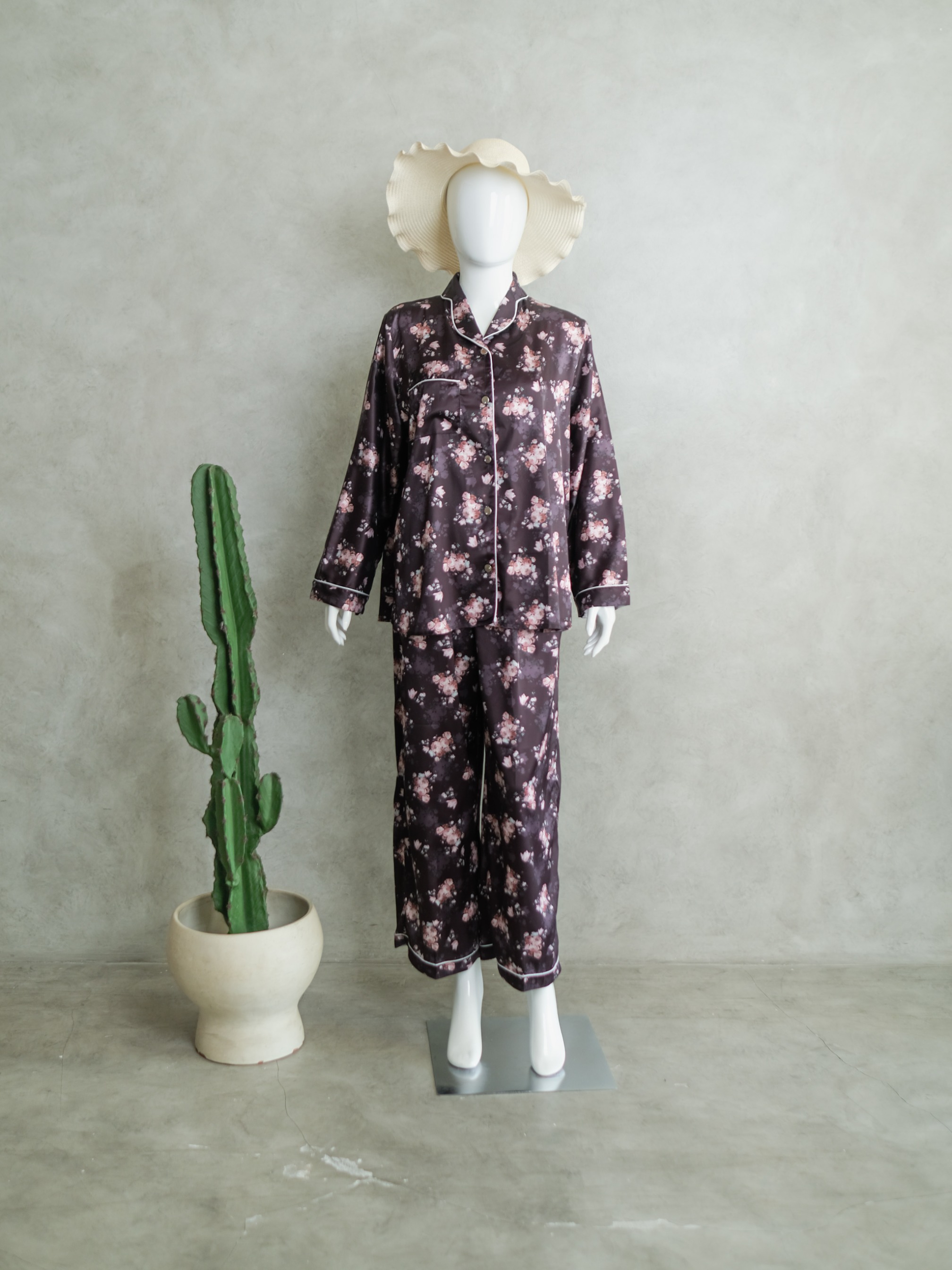 NAOMI Pajamas Wanita Premium Lengan Pendek Busui Friendly Bahan Silk Mewah