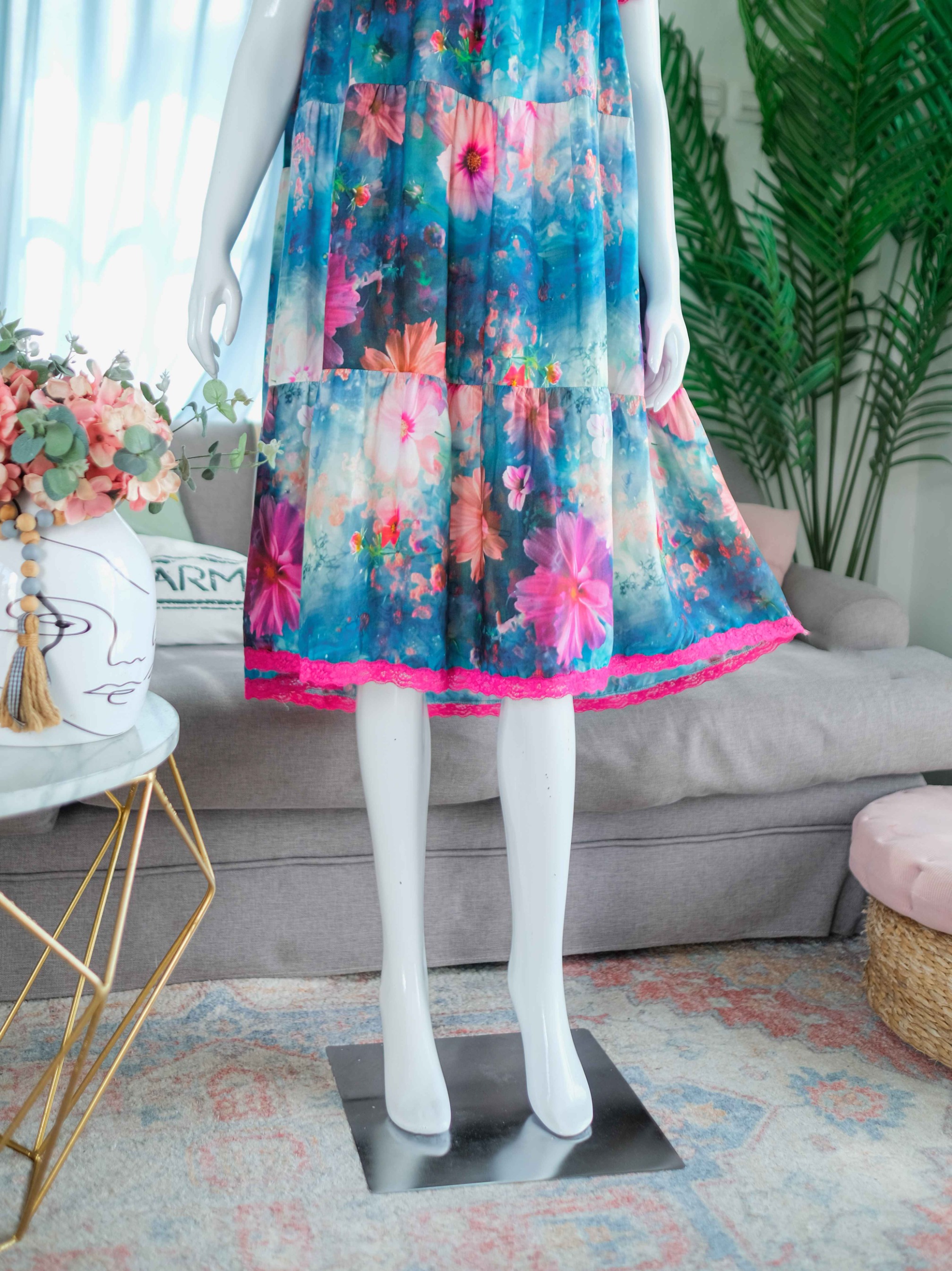 RUBY Homewear Pendek Kombinasi Renda Bahan Rayon Premium Kancing Busui Friendly