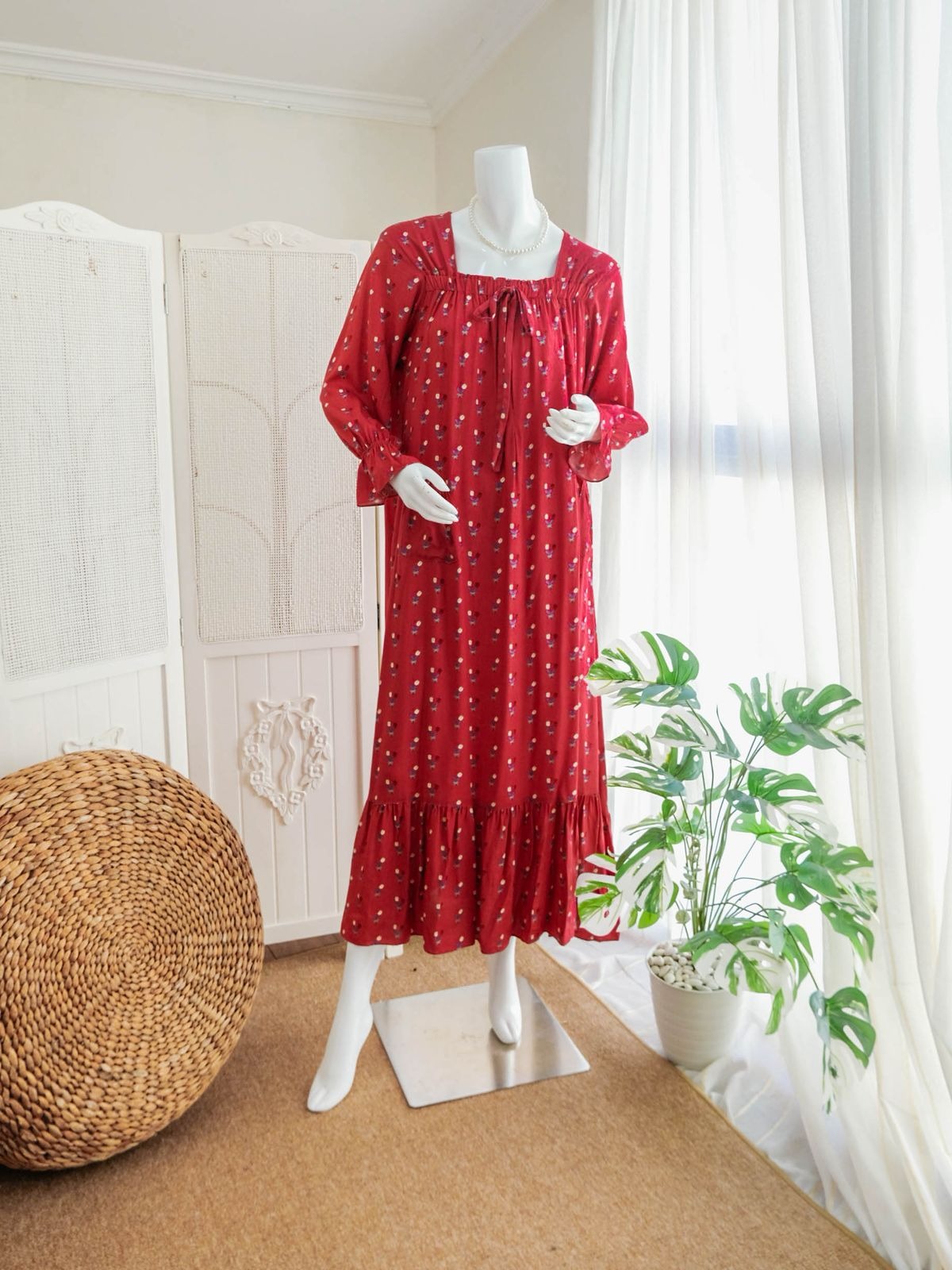 MARGARETHA Daster panjang Rayon Premium Ala Korea Busui Friendly