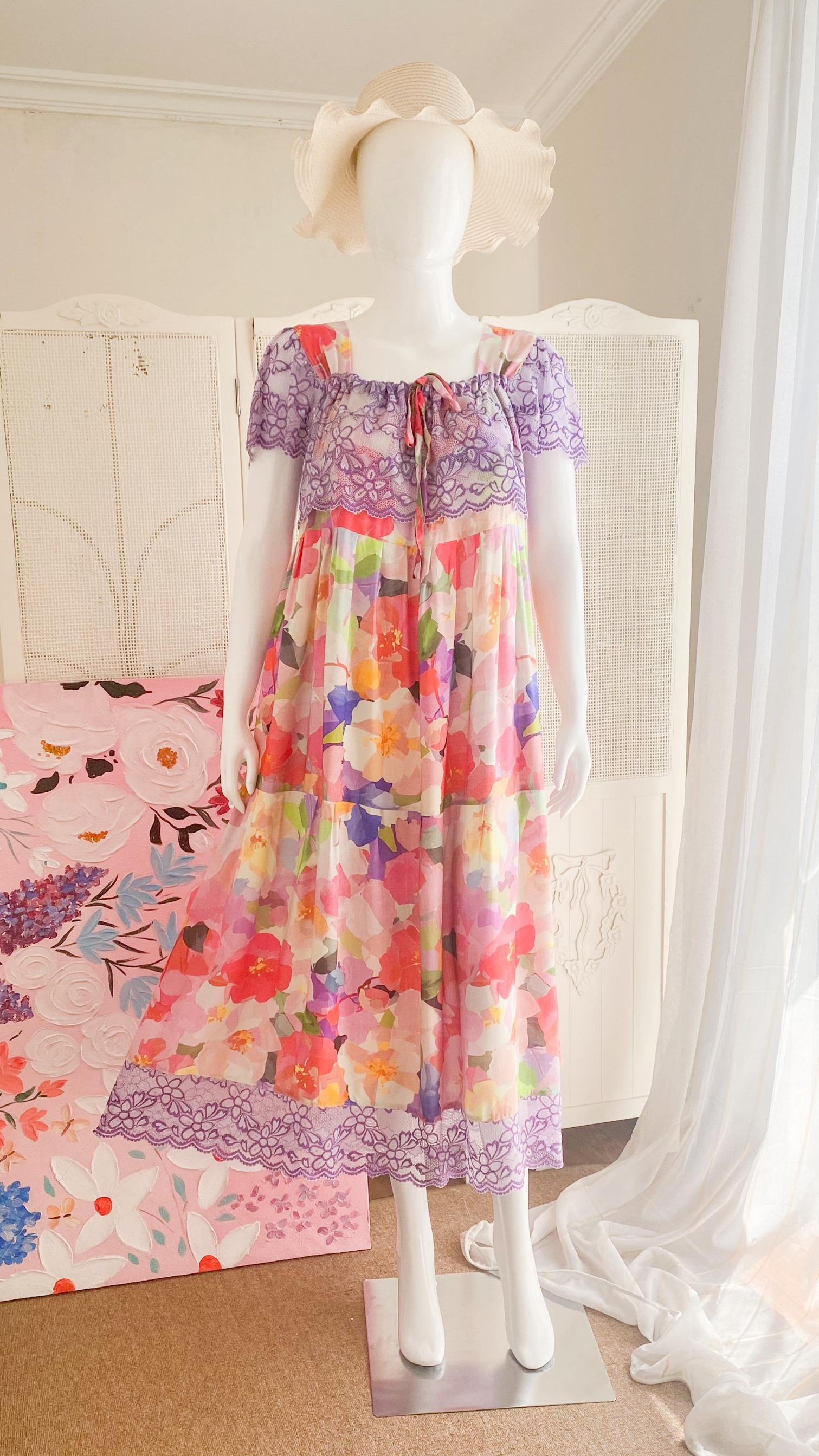 EMILY Sleepwear Long Dress Wanita Ala Korea Bahan Rayon Busui Nyaman