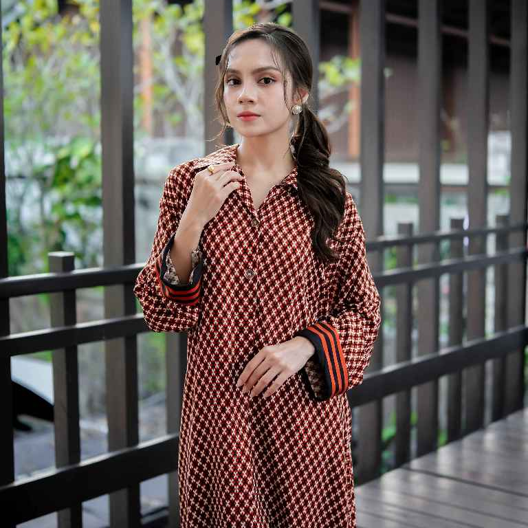 NOLA Daster Premium Tebal Ori Bahan Katun Poplin Mewah Busui & Hijab Friendly Kancing Casual