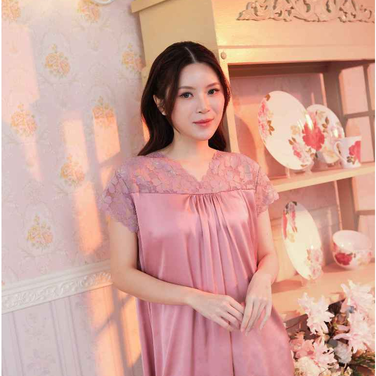 IRISH SLEEPWEAR Wanita Sexy Semi Lingerie Bahan Armany Silk Busui Friendly