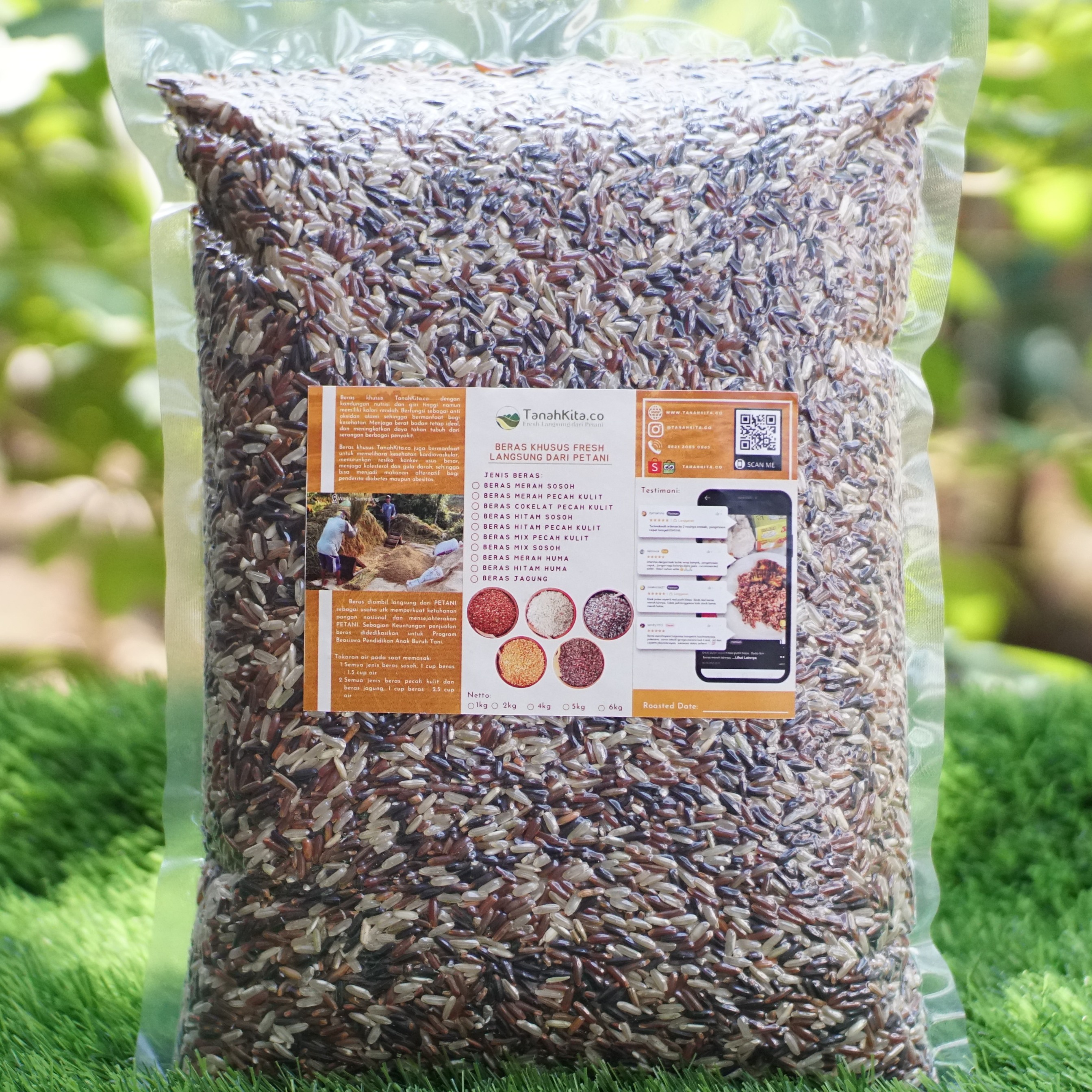 Beras Mix FRESH langsung dari Petani (1kg Vacuum)