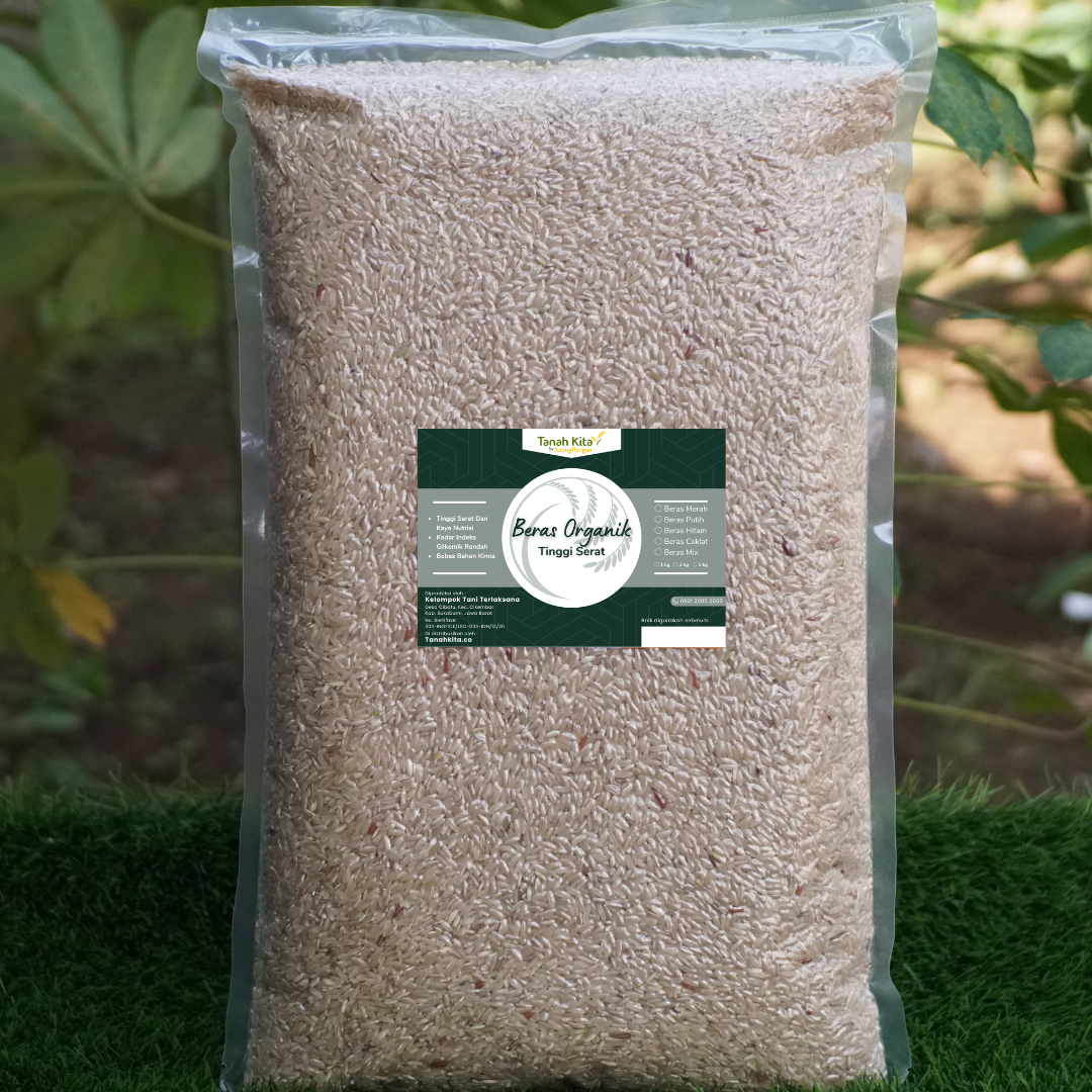 Beras Coklat Organik Pulen FRESH langsung dari Petani (5kg vacuum)