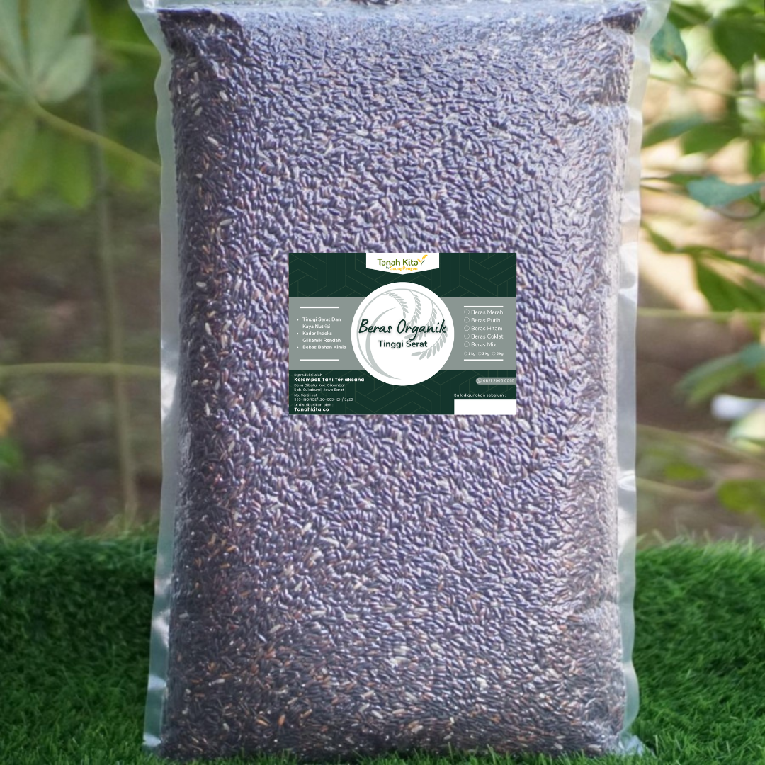 Beras Hitam Organik Tinggi Serat Fresh langsung dari Petani | 5 kg vacuum