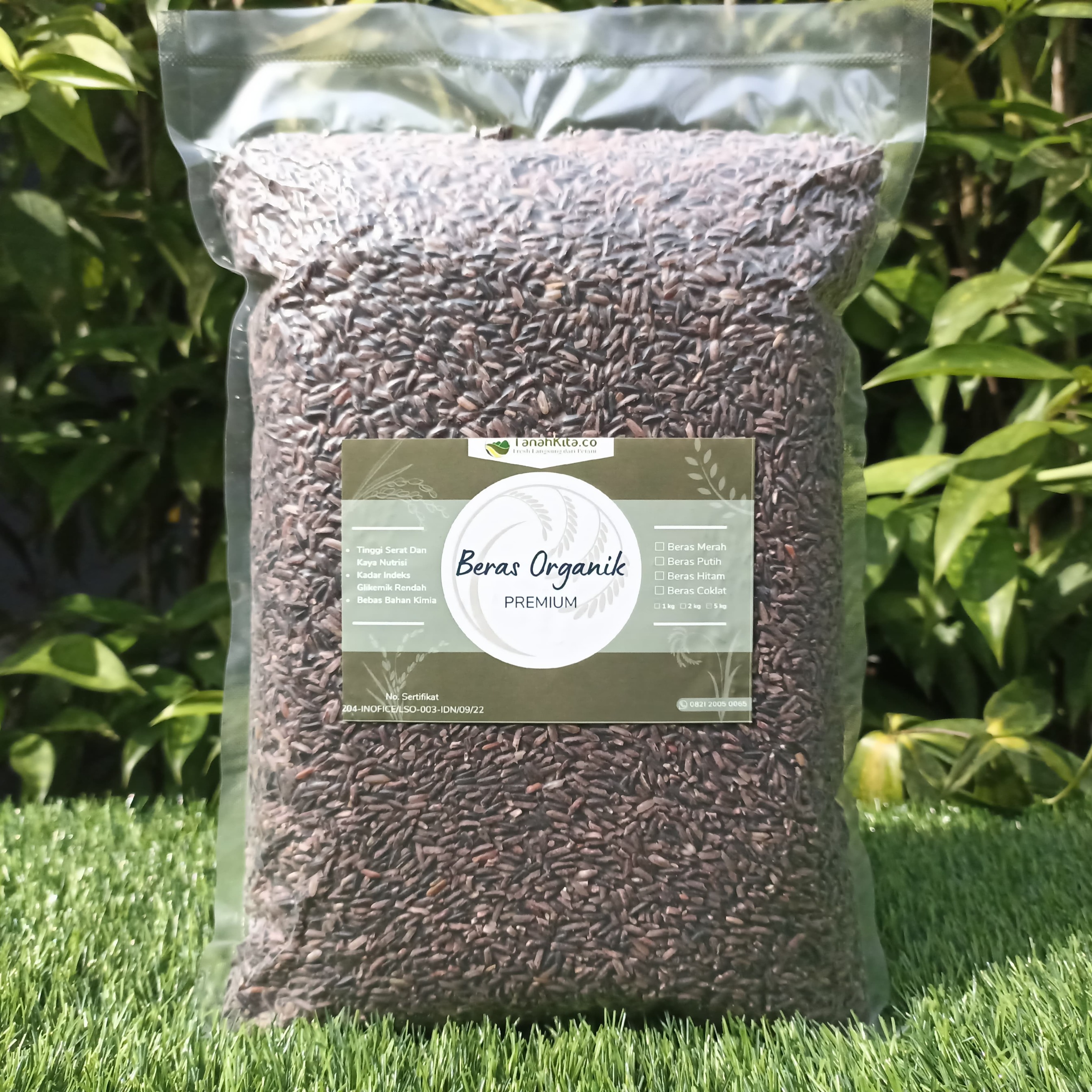Beras Hitam Organik Tinggi Serat Fresh langsung dari Petani | 2 kg vacuum