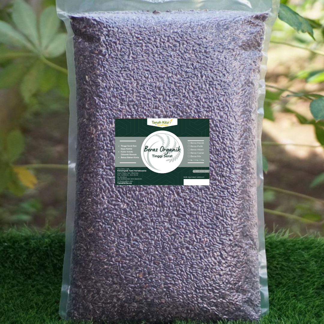 Beras Hitam Organik Tinggi Serat Fresh langsung dari Petani | 5 kg vacuum