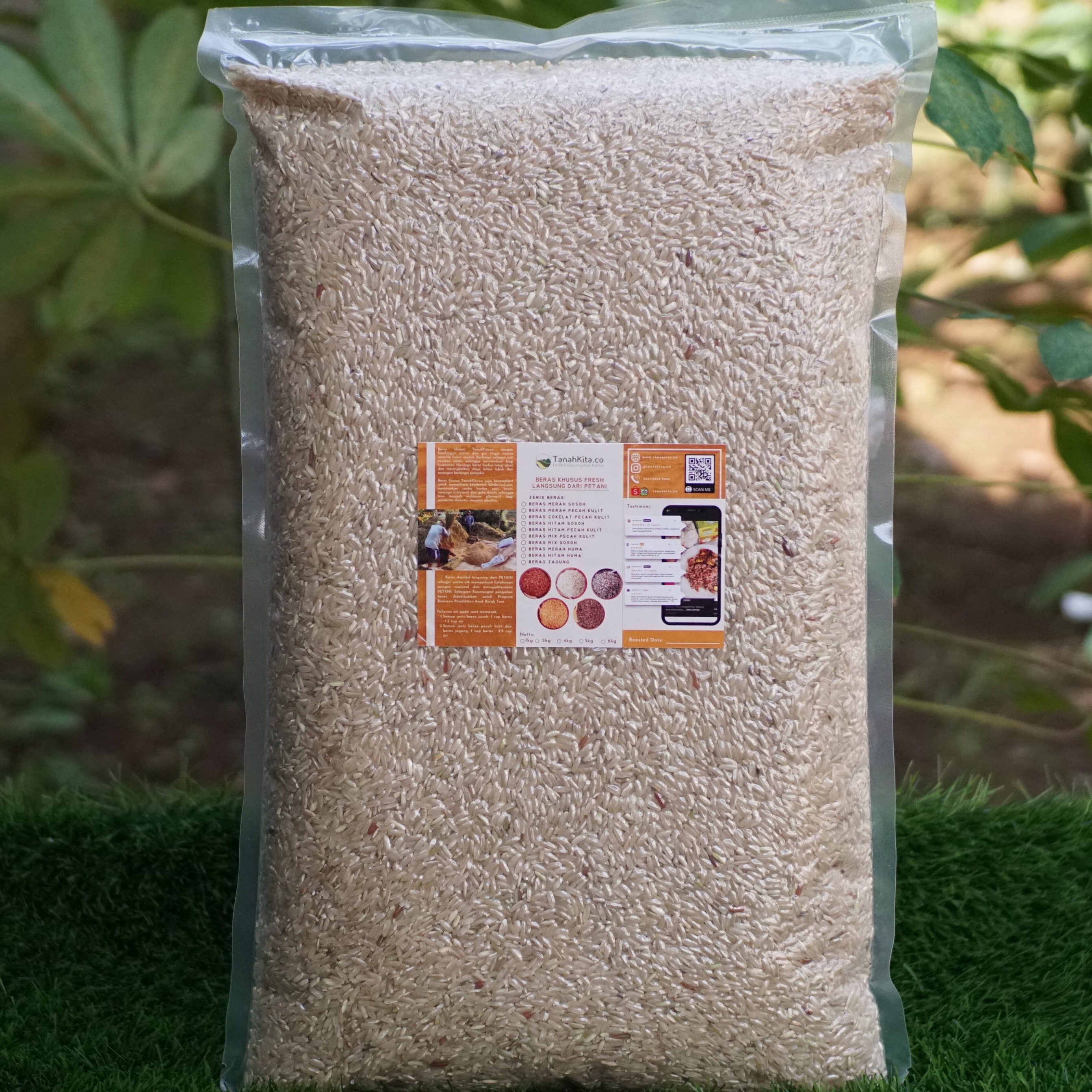 Beras Coklat Pecah Kulit Pulen FRESH Langsung dari Sawah Petani (5kg Vacuum)