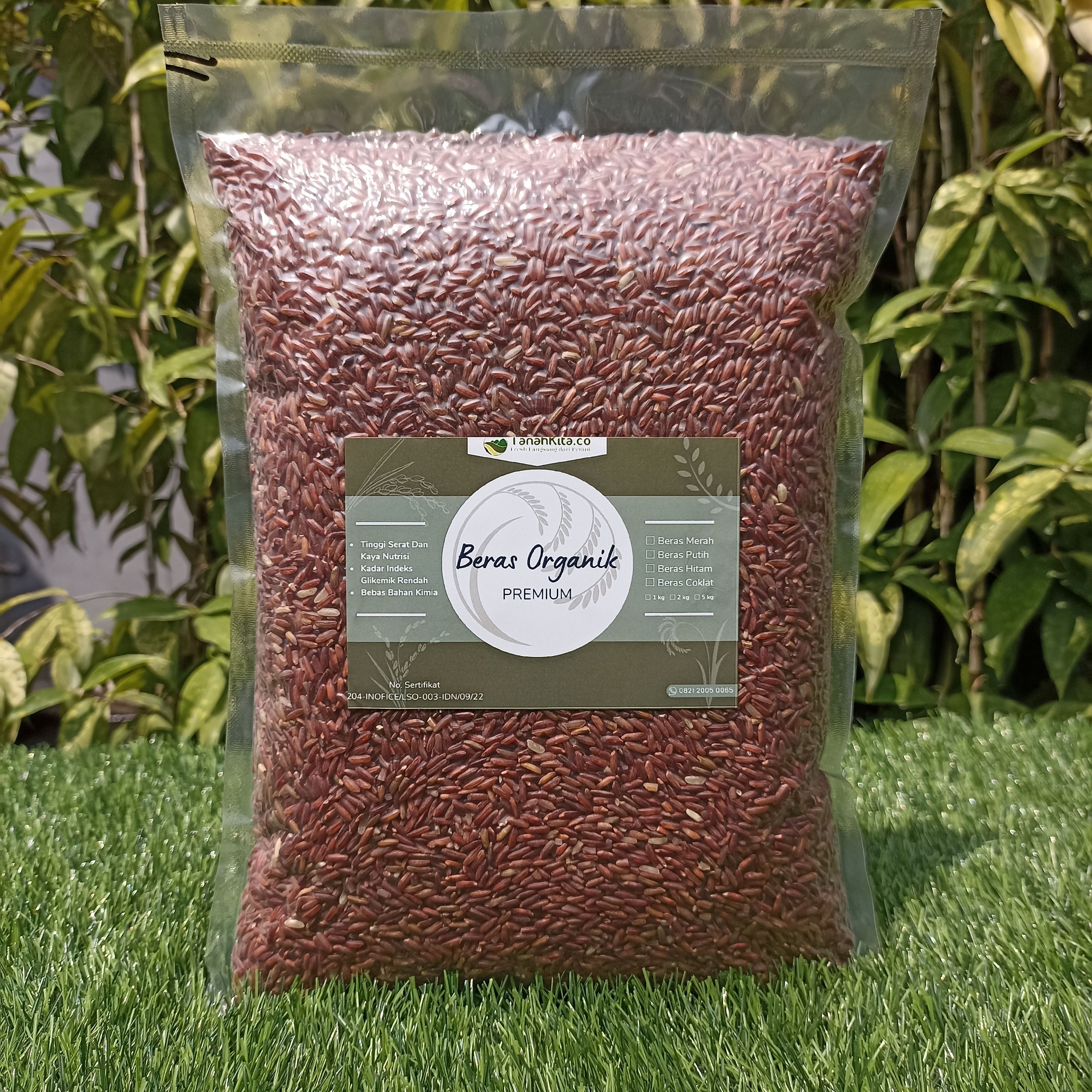 Beras Merah Organik Fresh langsung dari Petani | 1kg vacuum