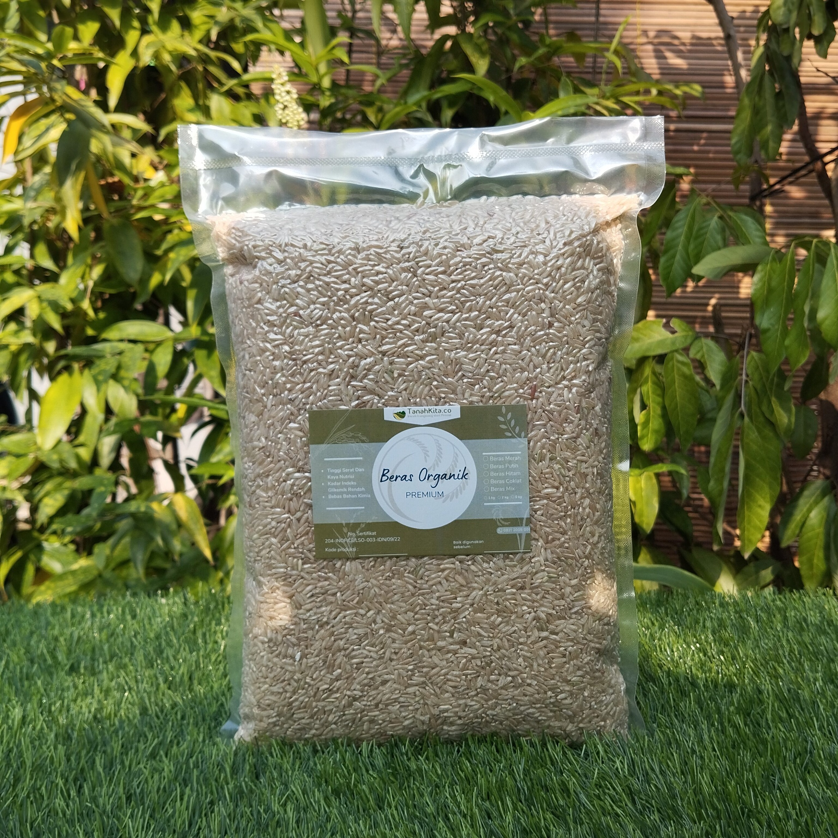 Beras Coklat Organik Pulen FRESH langsung dari Petani (2kg vacuum)