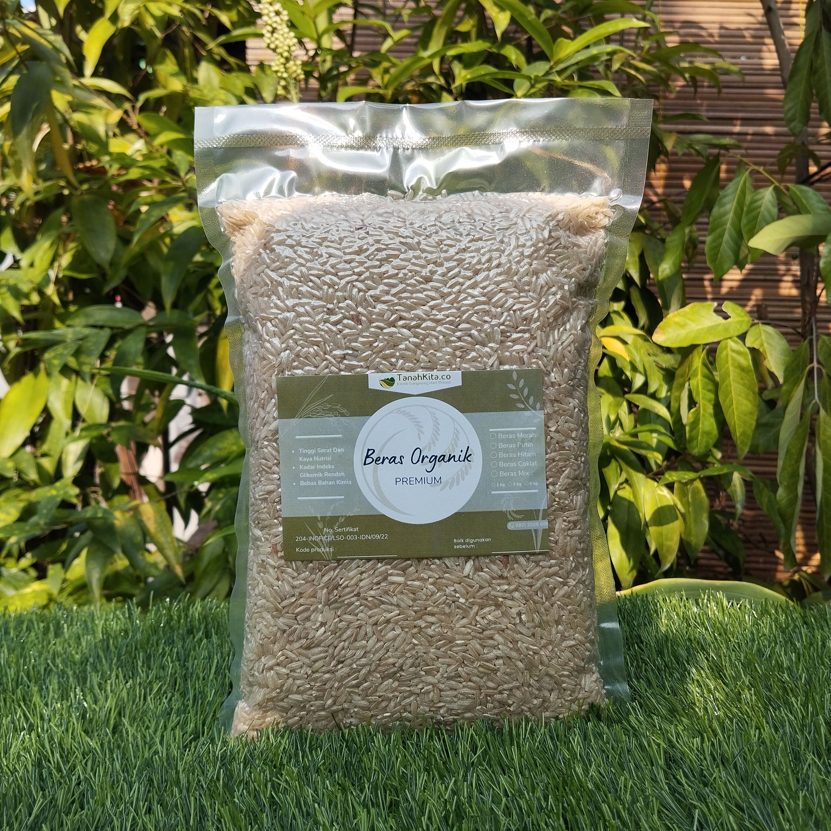 Beras Coklat Organik Pulen FRESH langsung dari Petani (1kg vacuum)