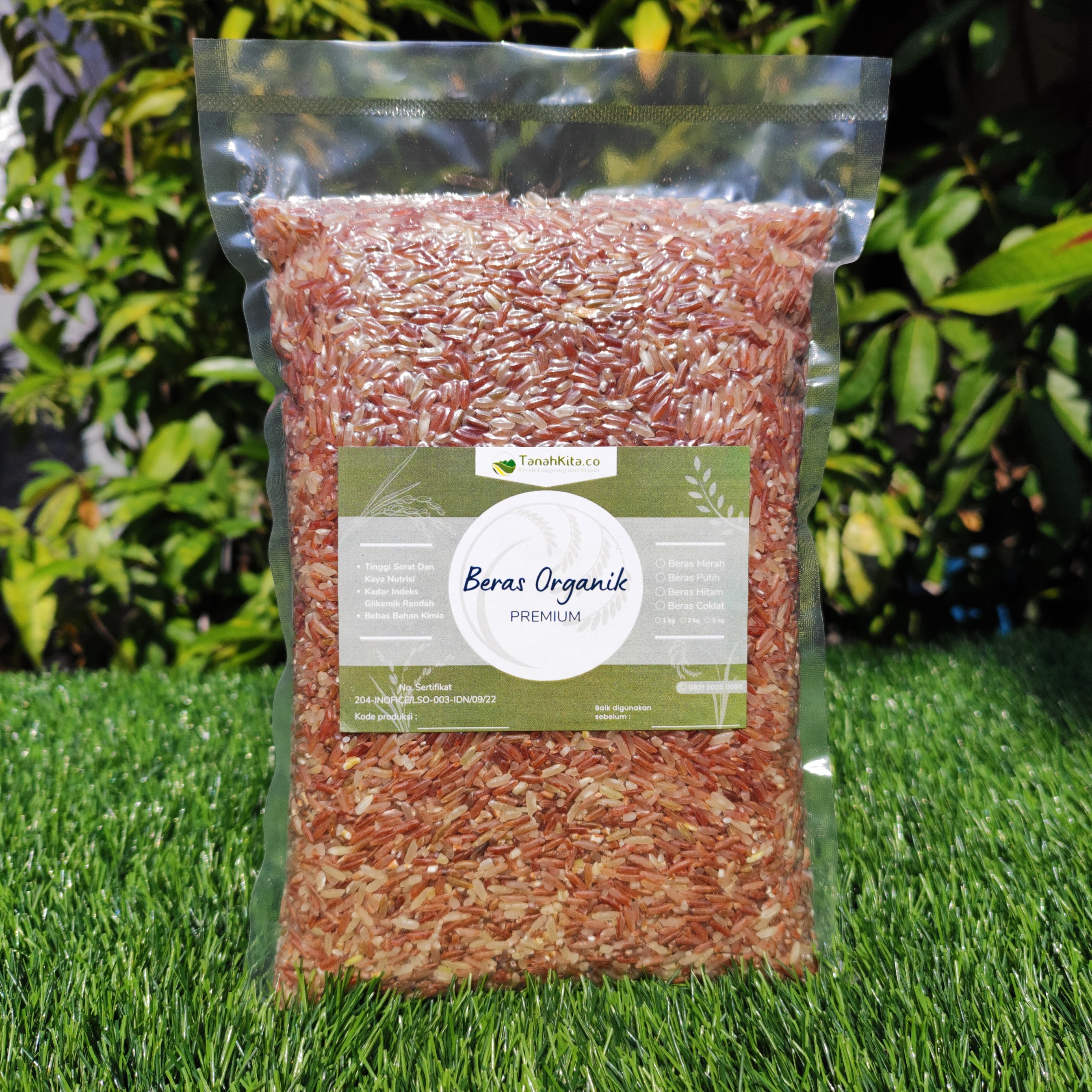 Beras Merah Organik Fresh langsung dari Petani | 1kg vacuum