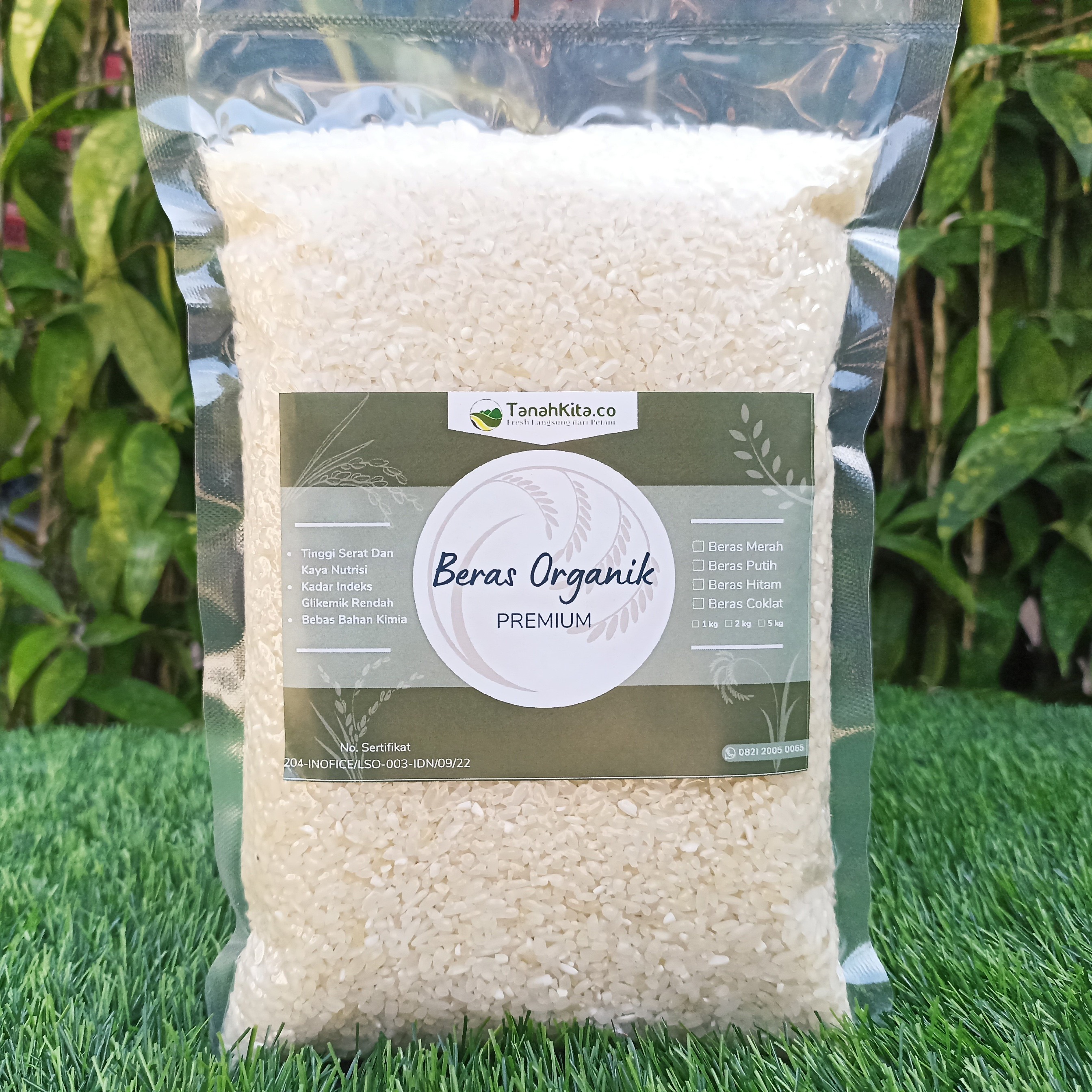 Beras Putih Organik Premium I Enak Empuk dan Pulen I FRESH Langsung dari Petani I 1kg Vacuum