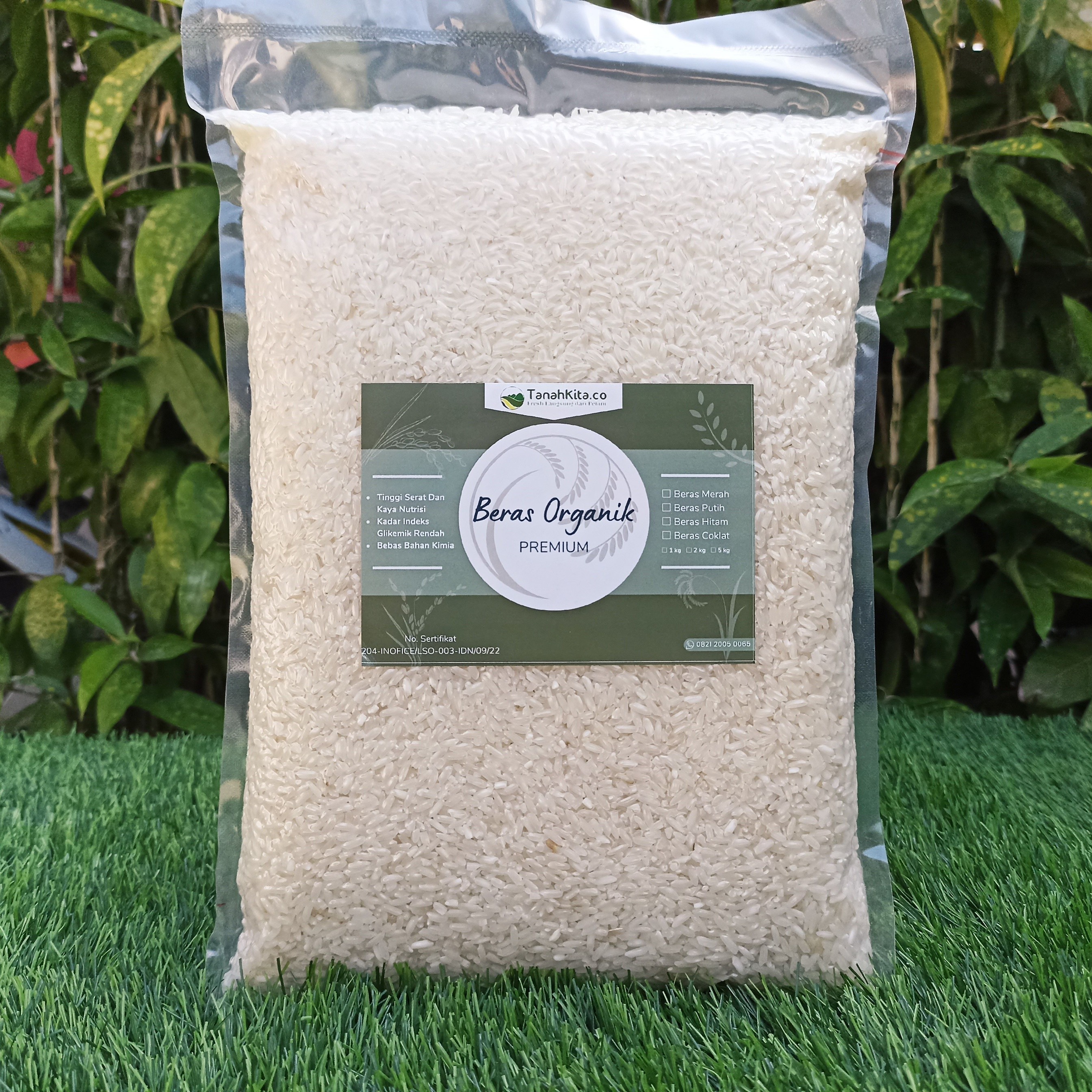 Beras Putih Organik Premium I Enak Empuk dan Pulen I FRESH Langsung dari Petani I 2kg Vacuum
