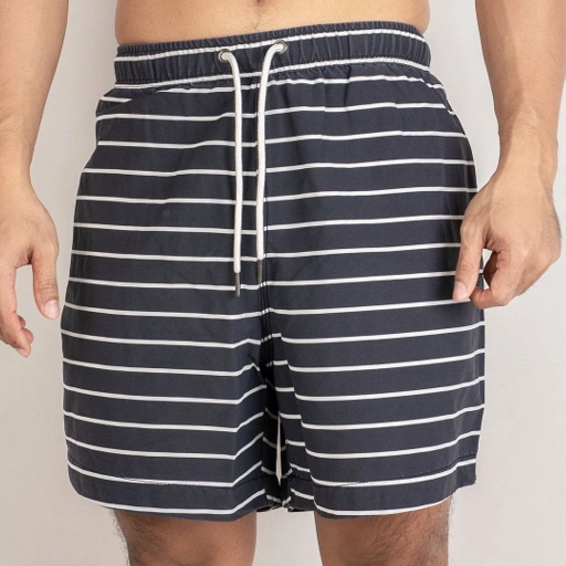 Image of Celana renang boardshorts Abercrombie and fitch black striped