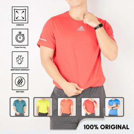 Image of Kaos olahraga running Adidas mid logo