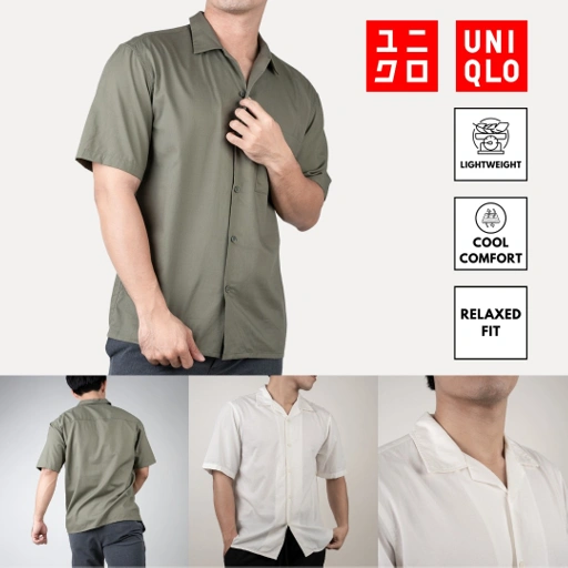 Image of Kemeja lengan pendek Uniqlo open collar