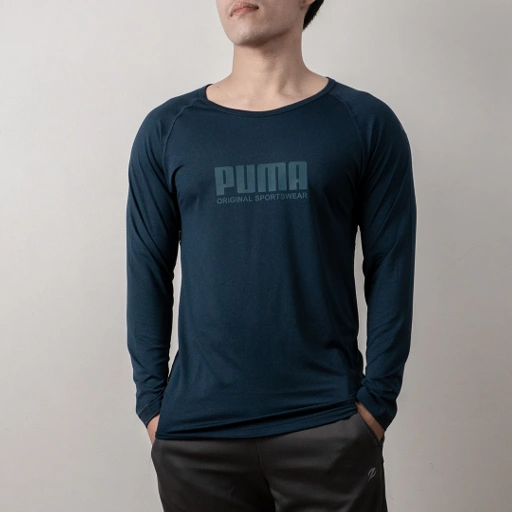 Image of Kaos olahraga Baselayer Puma script navy