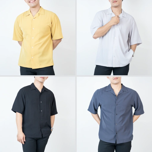 Image of Kemeja lengan pendek GU open collar