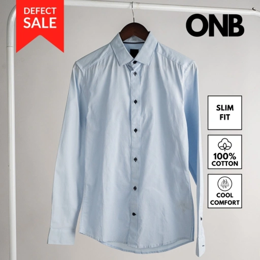 Image of Kemeja lengan panjang HM blue defect