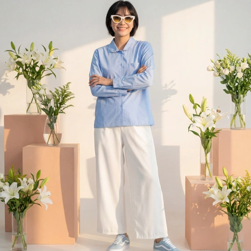 Image of ZKYNIT - Noura Shirt Atasan Wanita Kemeja Wanita Kemeja Bordir Lucu