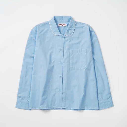 Image of ZKYNIT - Noura Shirt Atasan Wanita Kemeja Wanita Kemeja Bordir Lucu