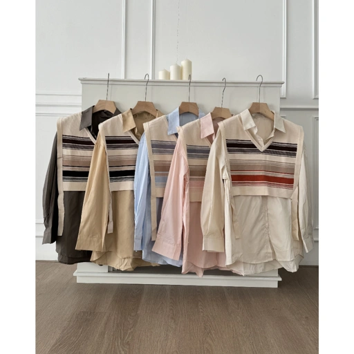 Image of PAYUBGT - Kemeja Wanita Vanessa Vest  Atasan Kemeja Wanita - Katun Poplin