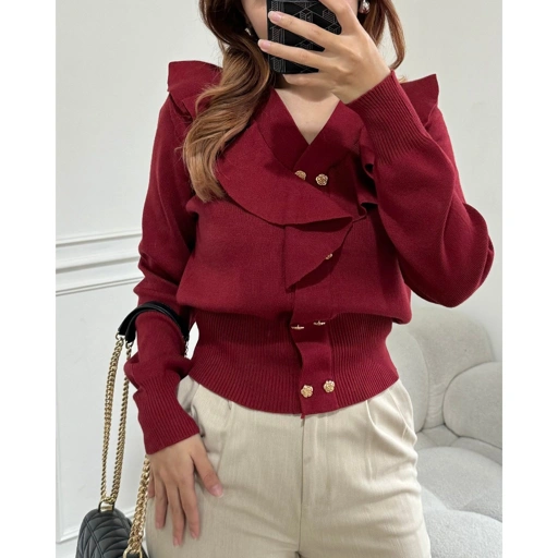 Image of PAYUBGT Atasan Cardigan Rajut  Knit Outer Atasan Wanita Lengan Panjang Xena Cardy