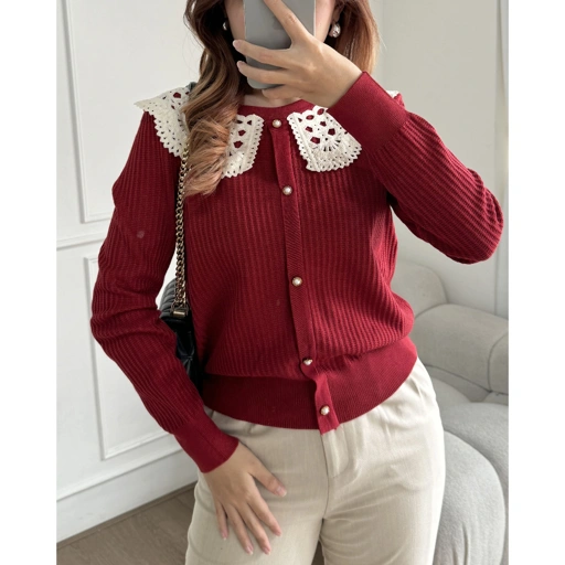 Image of PAYUBGT - Sweater Rajut  Euni Knited Outer Sweater Rajut Atasan Wanita