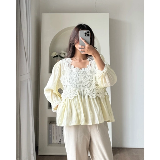 Image of PAYUBGT - Blouse Wanita Lengan Panjang Korean Top Aida Blouse Sifon