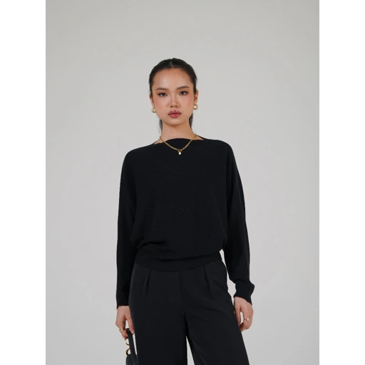 Image of PAYUBGT - Batwing Sweater Wanita Lengan Panjang Korean Top