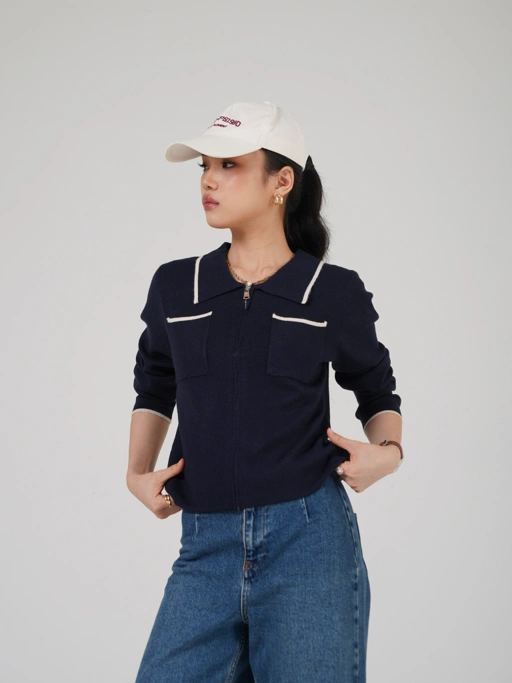 Image of Naomi Knit Jacket – Elegant Zipper Outerwear Premium Material