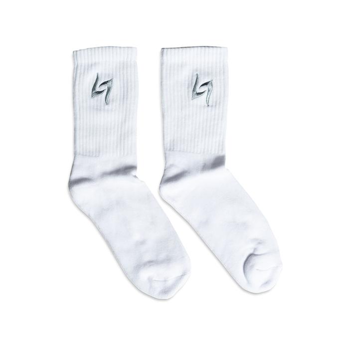 LAWLESS JAKARTA - PSYCH LOGO SOCKS - WHITE