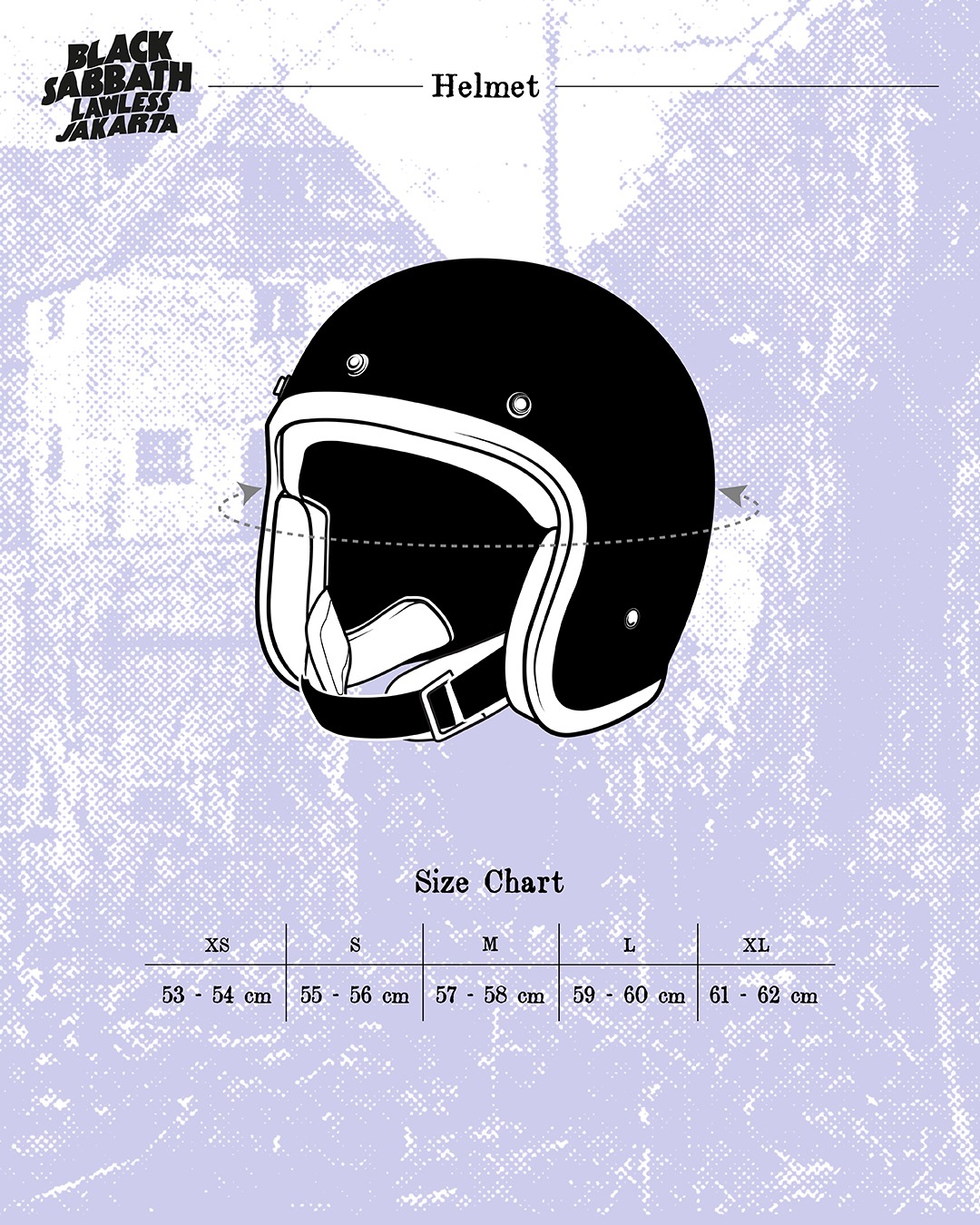 Black Sabbath x Lawless Jakarta - Master of Reality Logo Type - Helmet