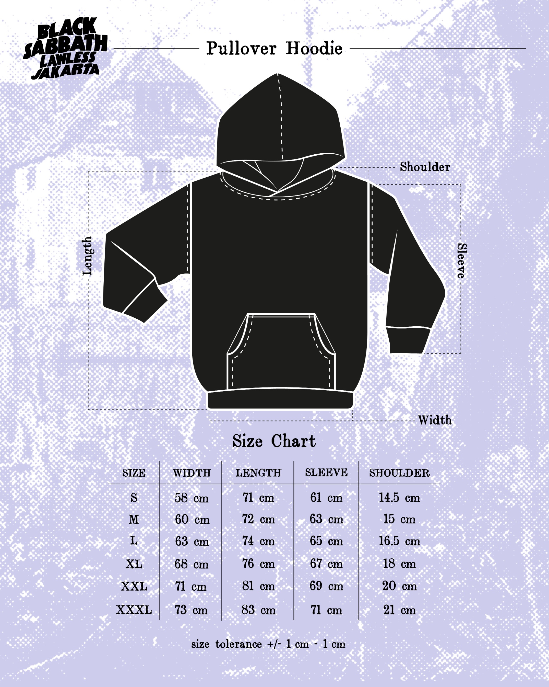 Black Sabbath X Lawless Jakarta - Type Cross Pullover Hoodie - Black