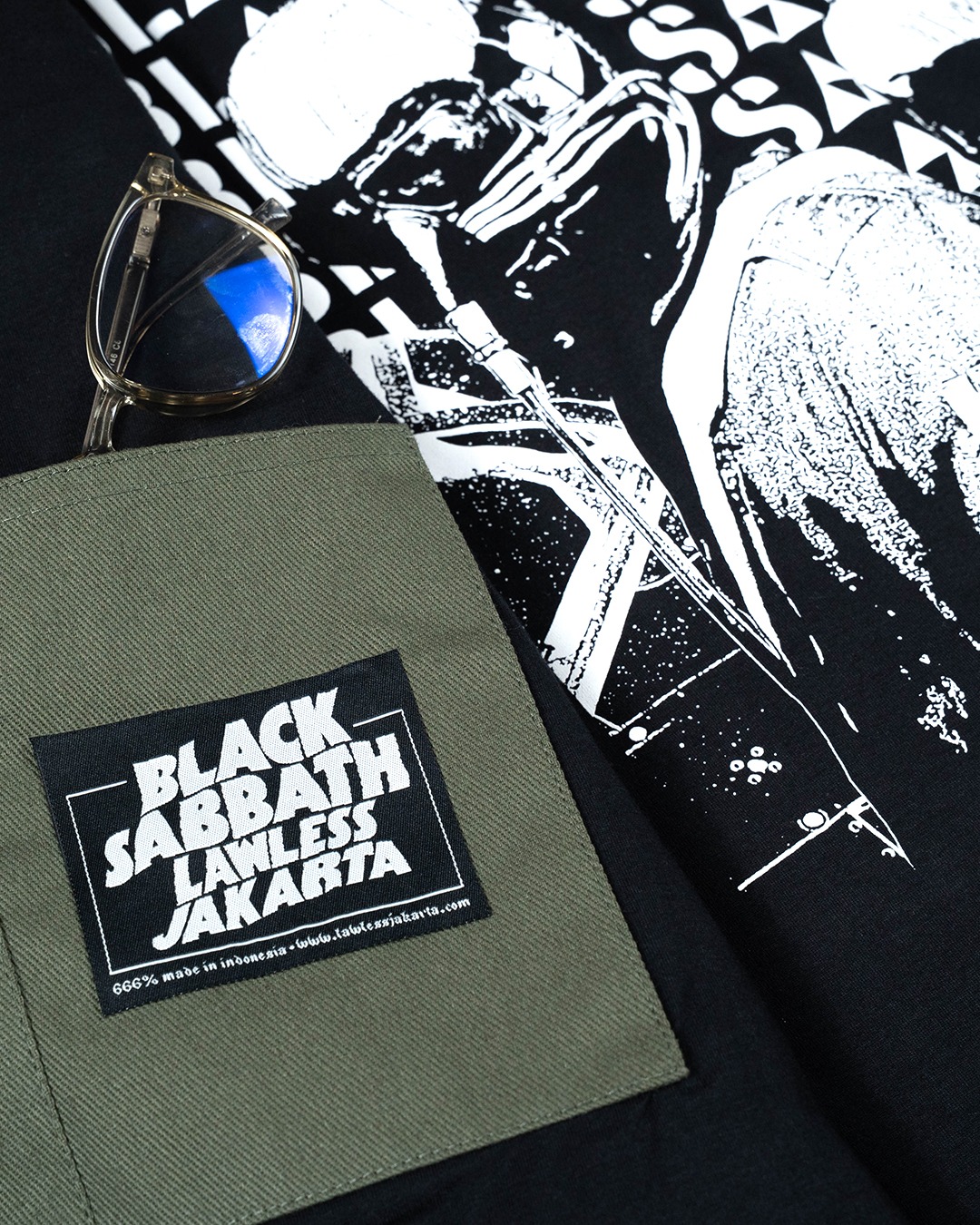 Black Sabbath X Lawless Jakarta - Never Say Die Logo Fielder Jacket - Uniform Green