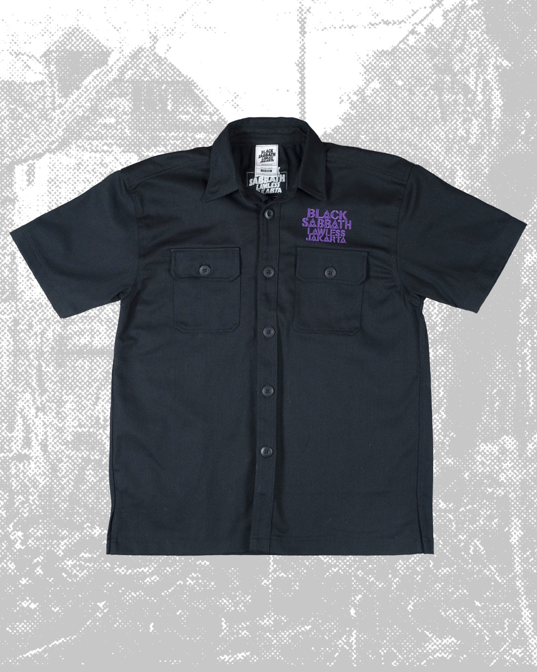 Black Sabbath X Lawless Jakarta - Never Say Die Logo Type Work Shirt - Black