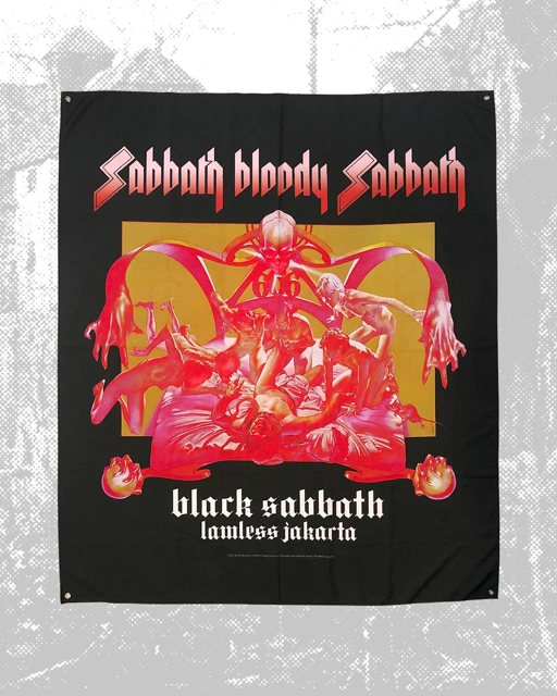 Image of Black Sabbath X Lawless Jakarta - Sabbath Bloody Sabbath Album Art Flag Banner - Black