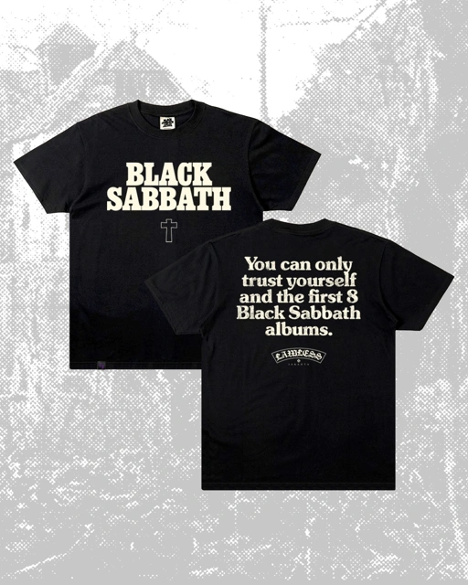 Image of Black Sabbath X Lawless Jakarta - Type Cross T-shirt - Black