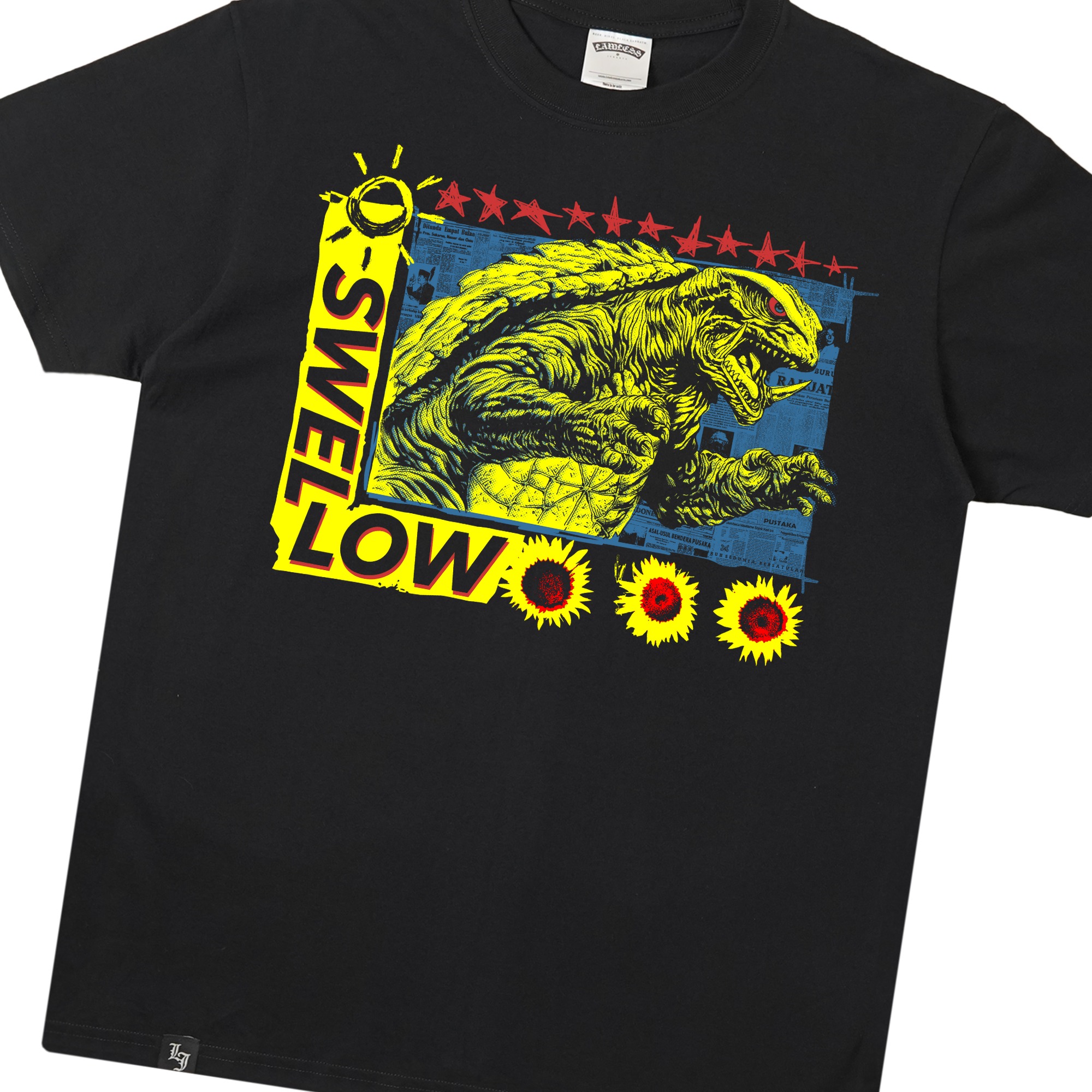 Lawless Jakarta Records - Swellow - Gamera T-shirt - Black
