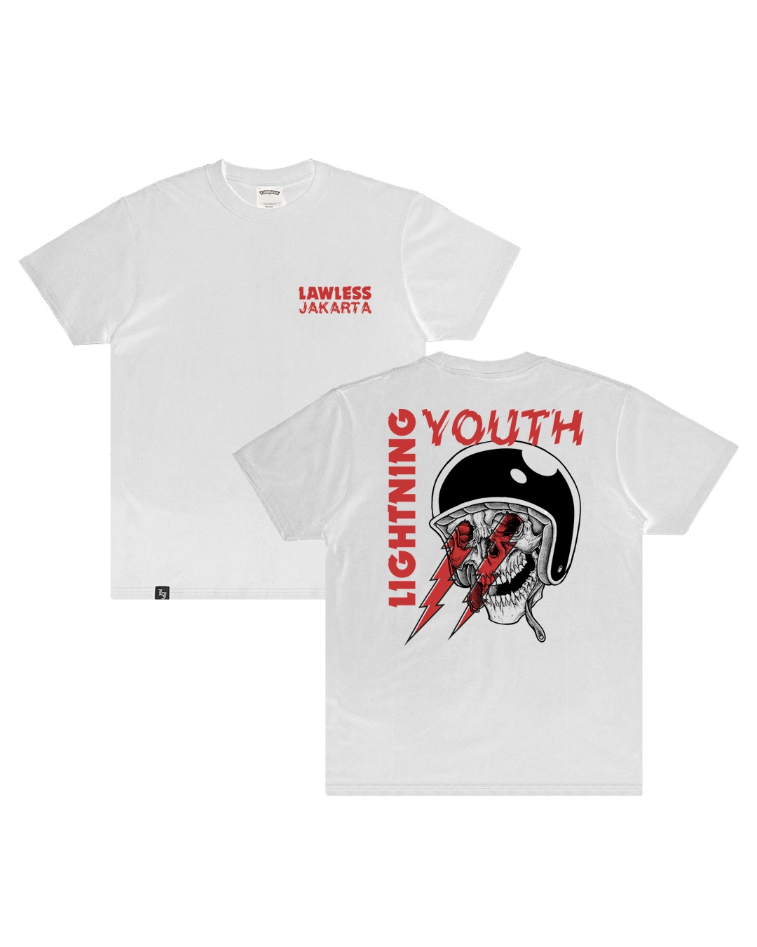 Lawless Jakarta - Lightning Youth Tshirt - White