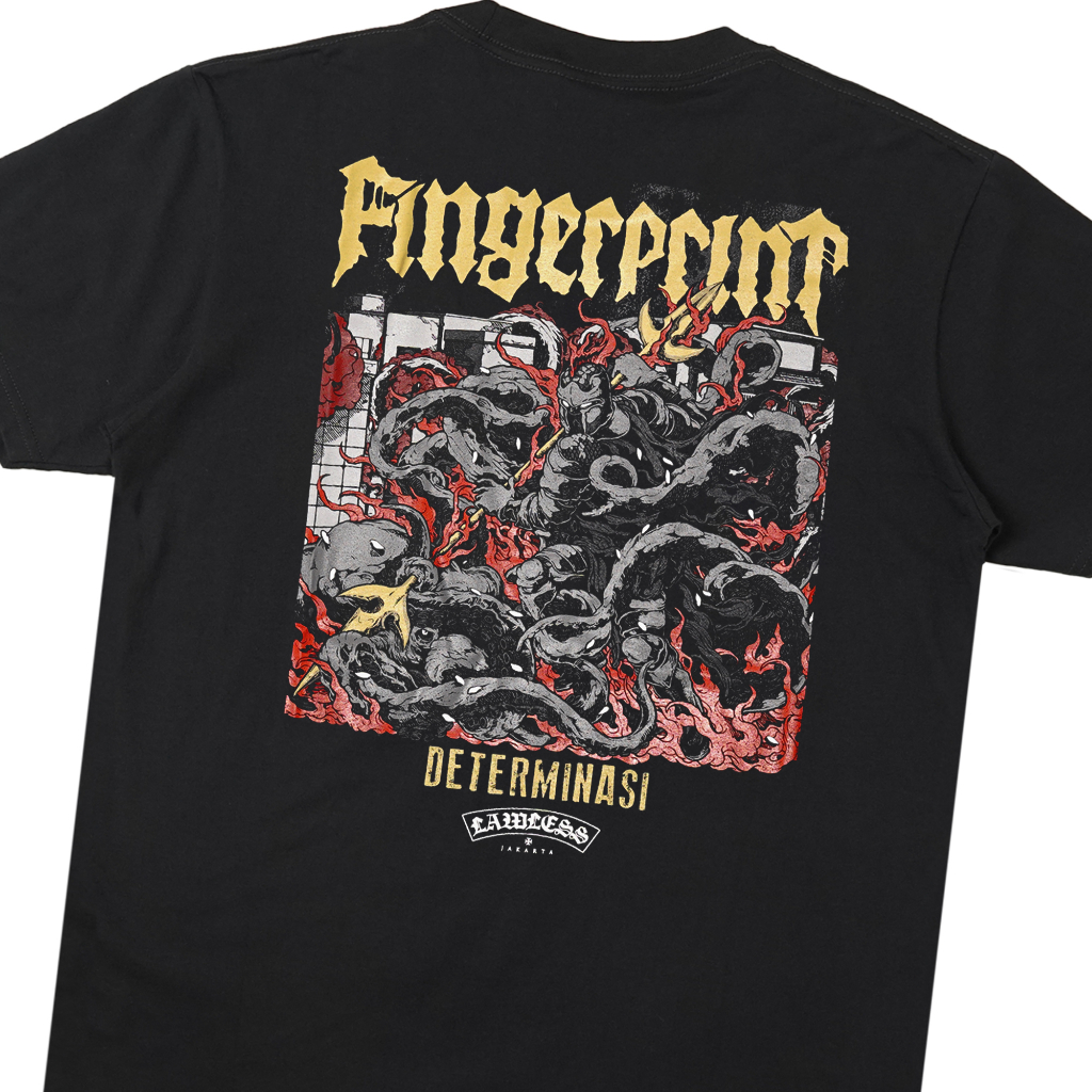 Lawless Jakarta Records - Fingerprint - Determinasi Tshirt - Black