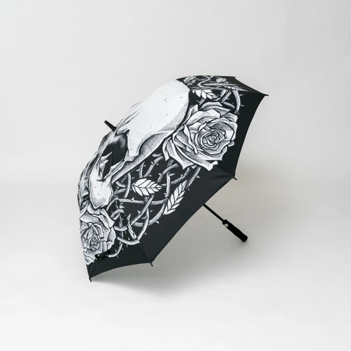Image of Lawless Jakarta - Skull And Roses Umbrella - Black