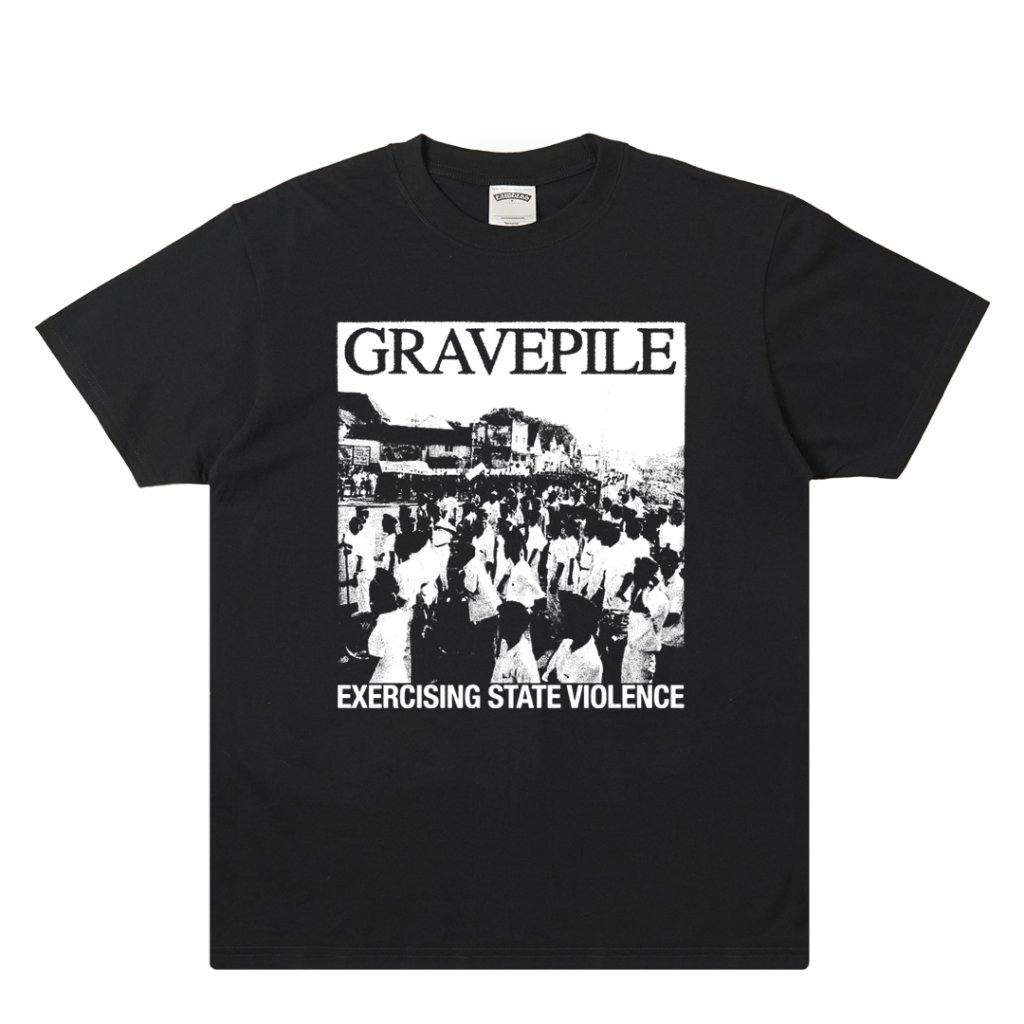 Lawless Jakarta Records - Gravepile - Exercising State T-shirt - Black