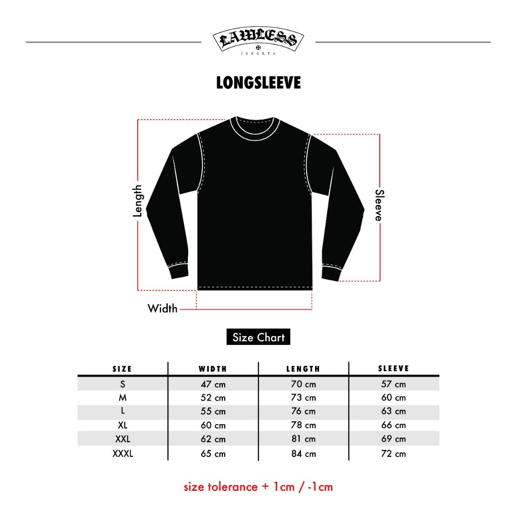 Lawless Jakarta - Initials Web Logo Longsleeve - Black
