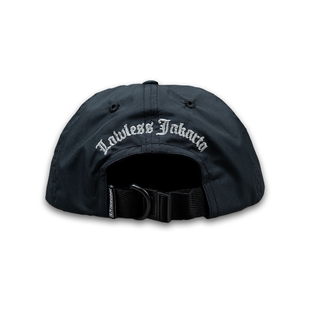 Lawless Jakarta - Initial Logo Outlaw Embroidered 6 Panel Cap - Black