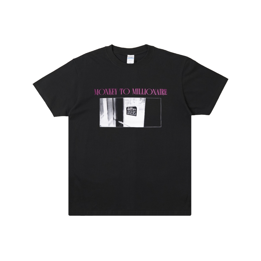 Monkey To Millionaire - Sorry We're Losers Tshirt - Black