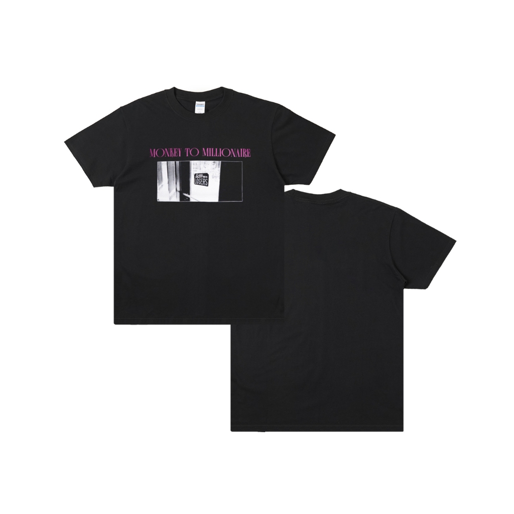 Monkey To Millionaire - Sorry We're Losers Tshirt - Black