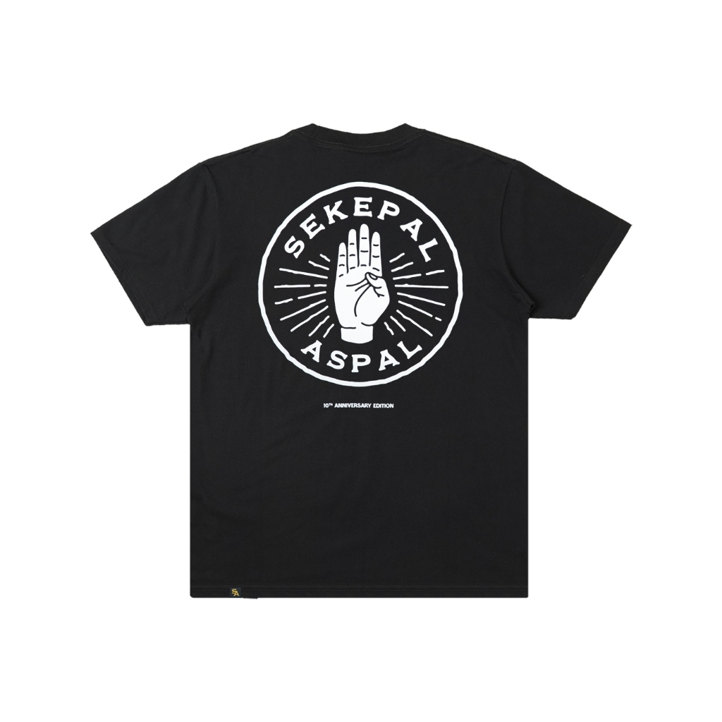 Sekepal Aspal - Hand Logo 10Th Anniversary Edition T-shirt - Black/White