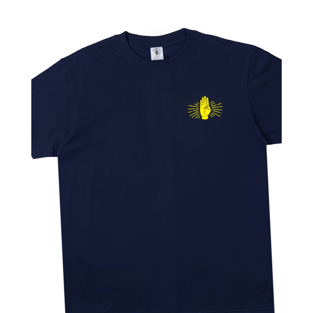 Sekepal Aspal - Hand Logo 10Th Anniversary Edition T-shirt - Navy/Yellow